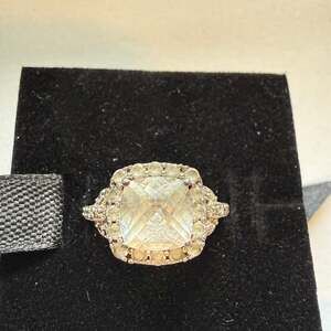 Clear Crystal and Clear Rhinestones Statement Ring